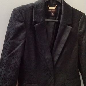 Dana Buchman Black Jacquard Floral Blazer